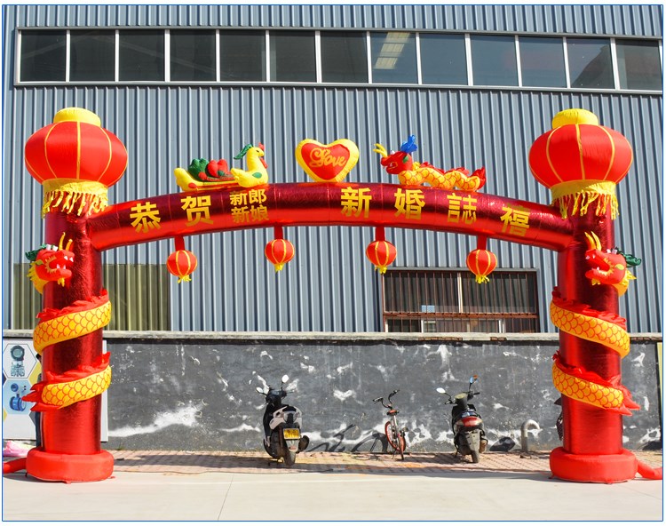 海南藏族婚庆拱门灯笼柱
