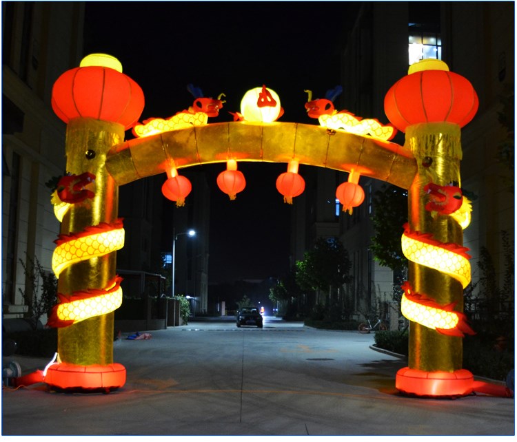 海南藏族灯笼柱夜光拱门